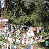 Fluttering prayer flags around the monastery