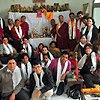 Monks with the group of people who attended the Puja at the Padmasambhava Centre inauguration